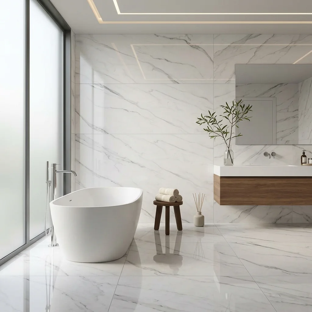 Aurora Hochglanz · Marmor-Optik Ambiente
