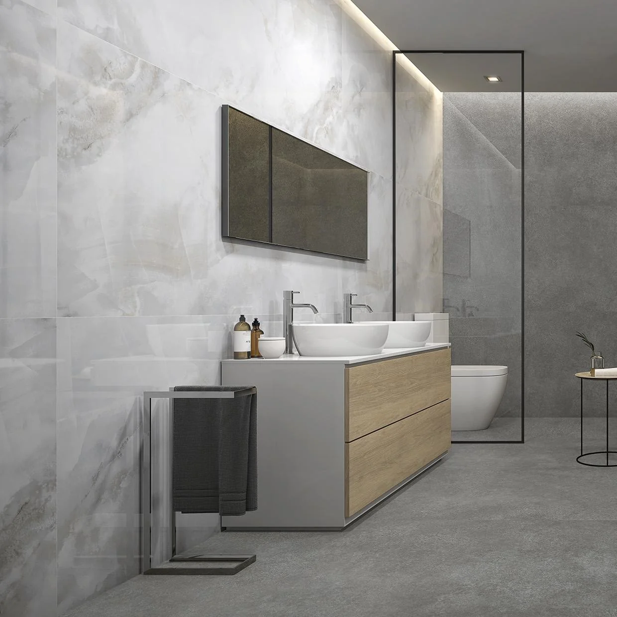 Celestia Pearl · Marmor-Optik Hochglanz