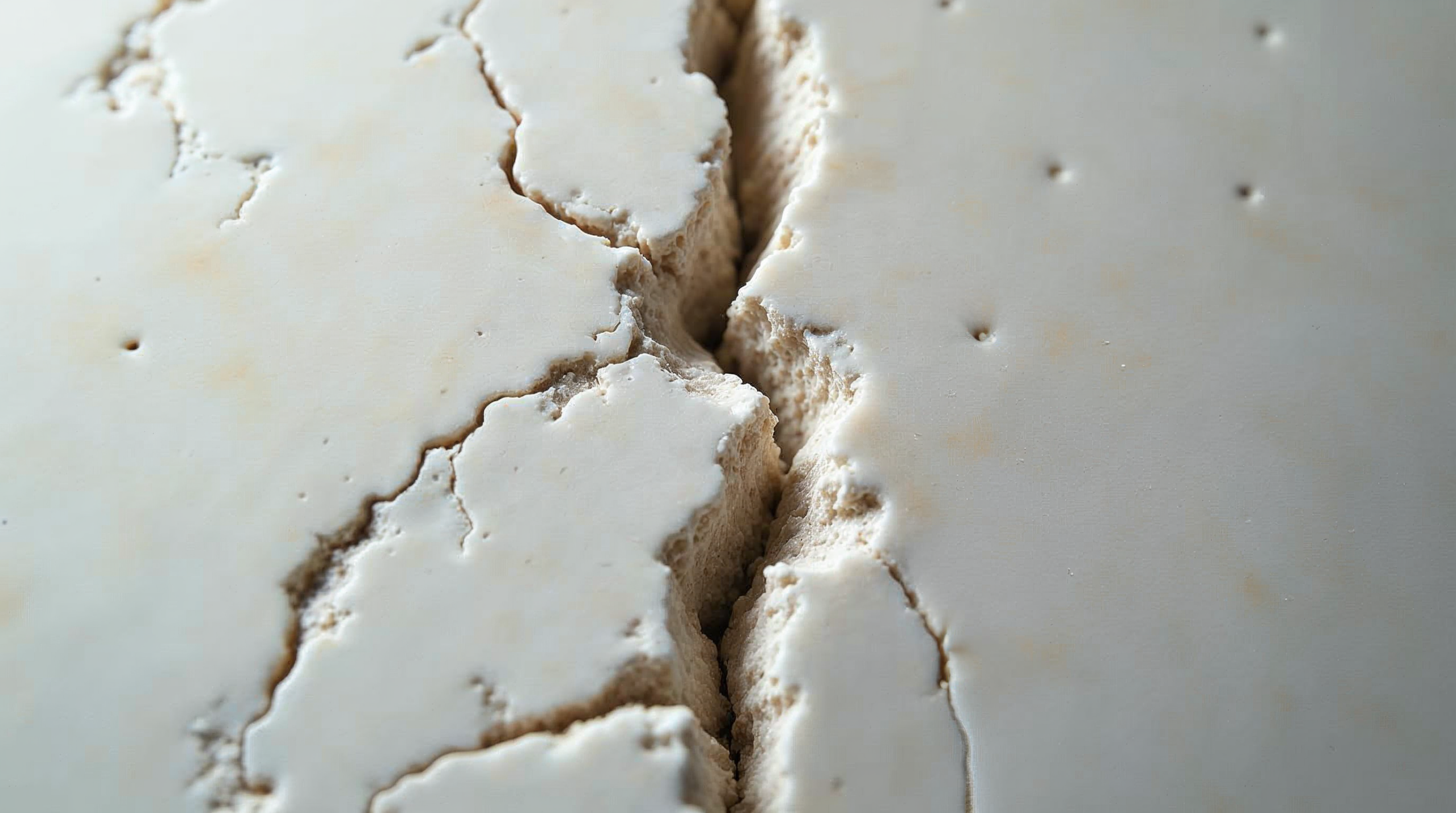 Gebrochene Feinsteinzeug-Fliese zeigt extrem dichte Struktur