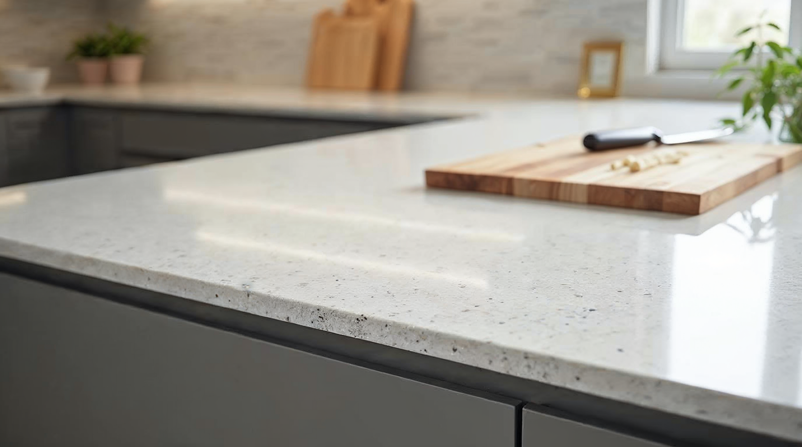 Küchenarbeitsplatte aus grossformatigem Feinsteinzeug