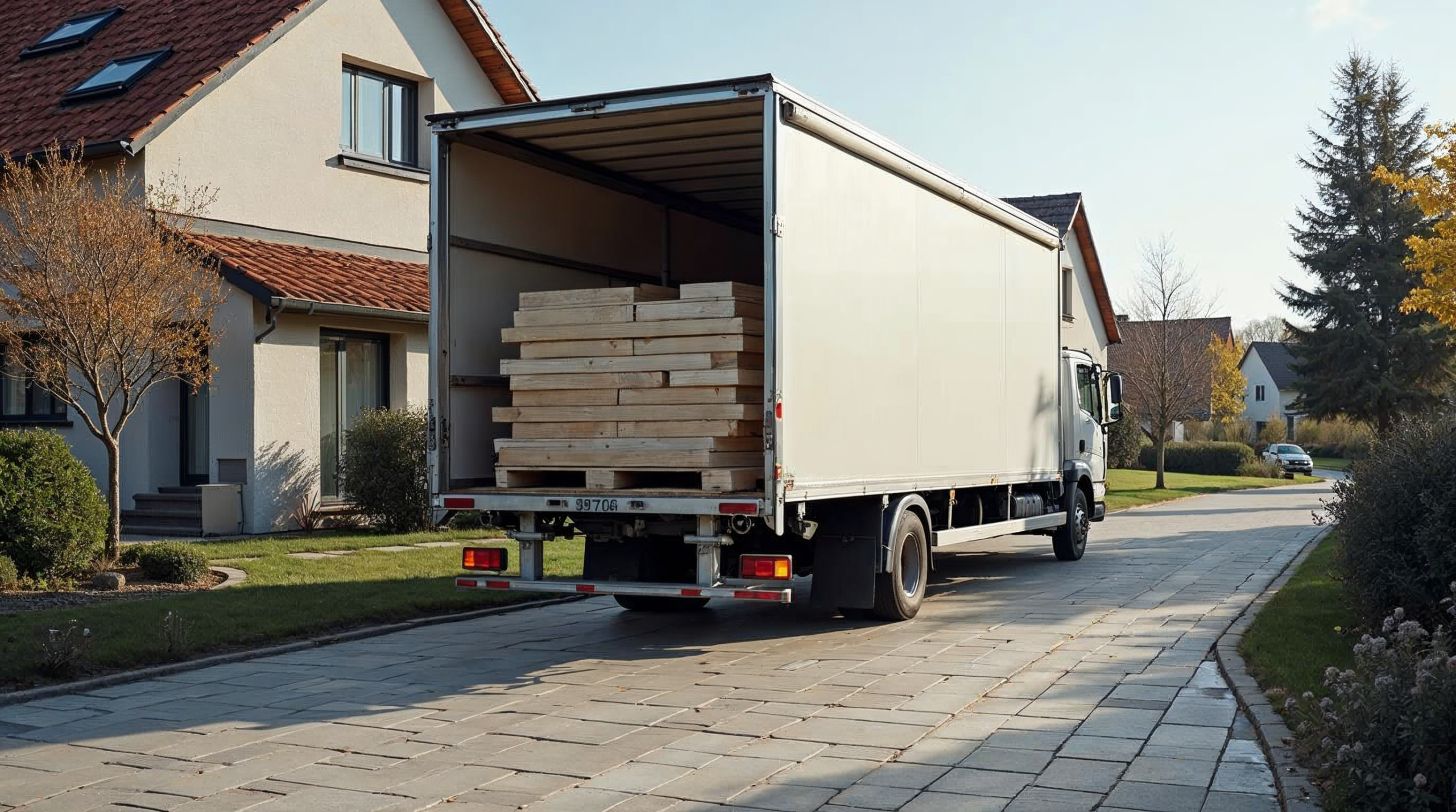 Lieferung schwerer Fliesen zu einer Bremer Baustelle