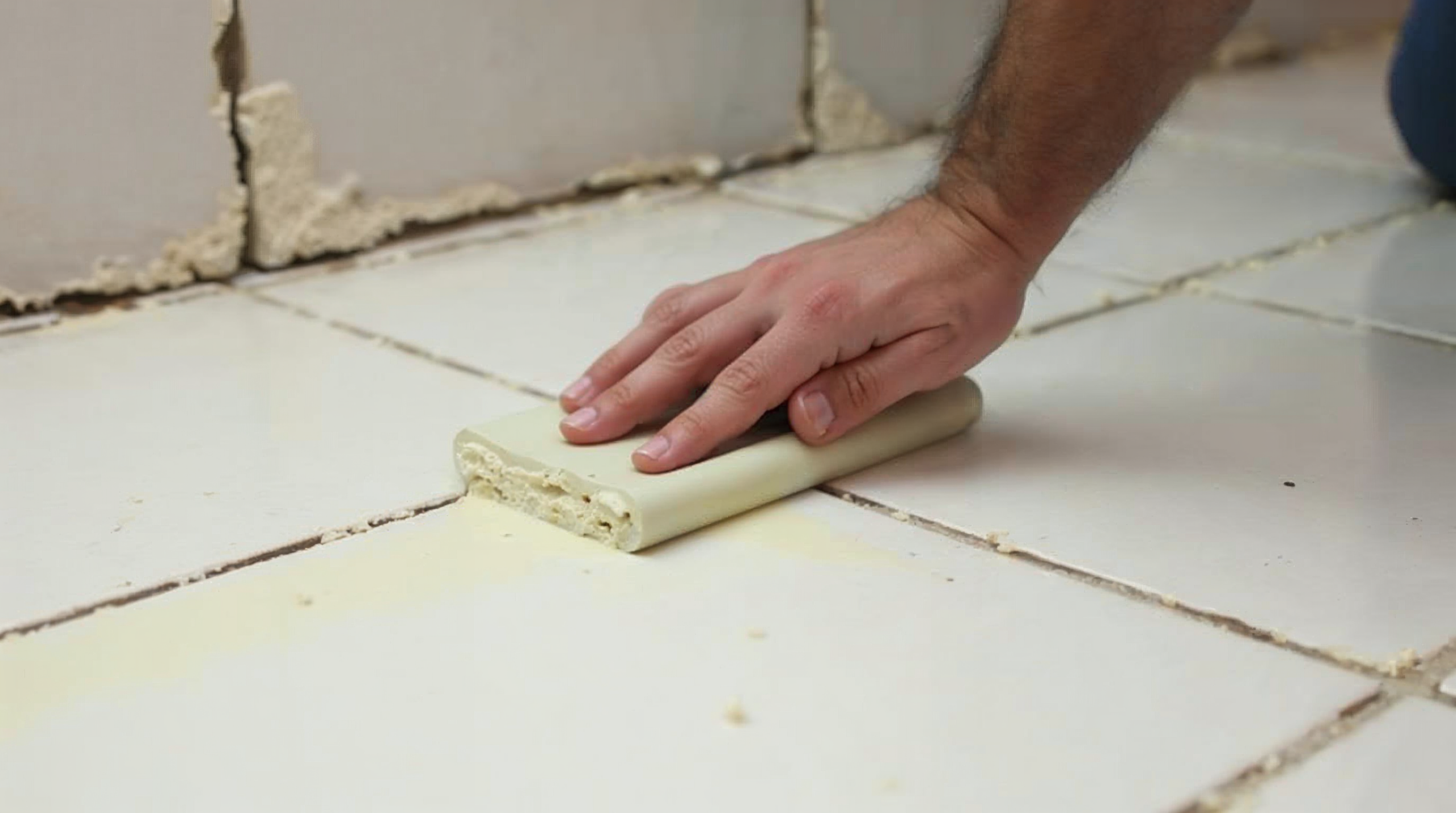 Fugen werden mit Fugengummi eingearbeitet