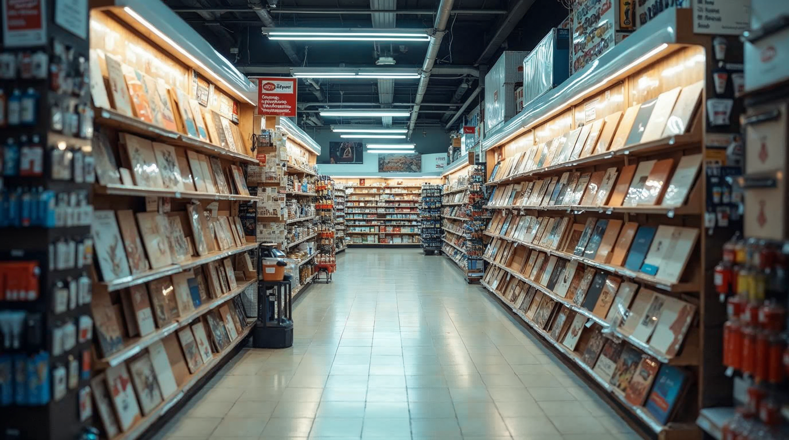 Baumarkt-Regal mit Fliesen-Standardware