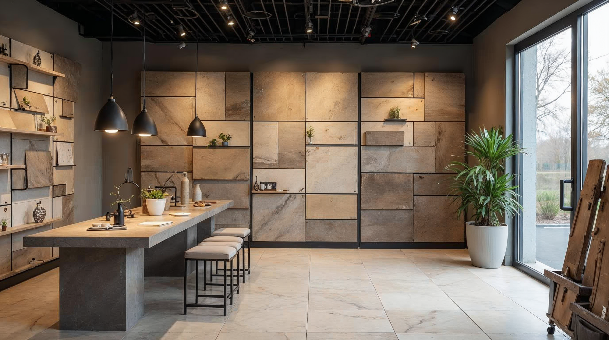 Professioneller Fliesen-Showroom mit Markenfliesen