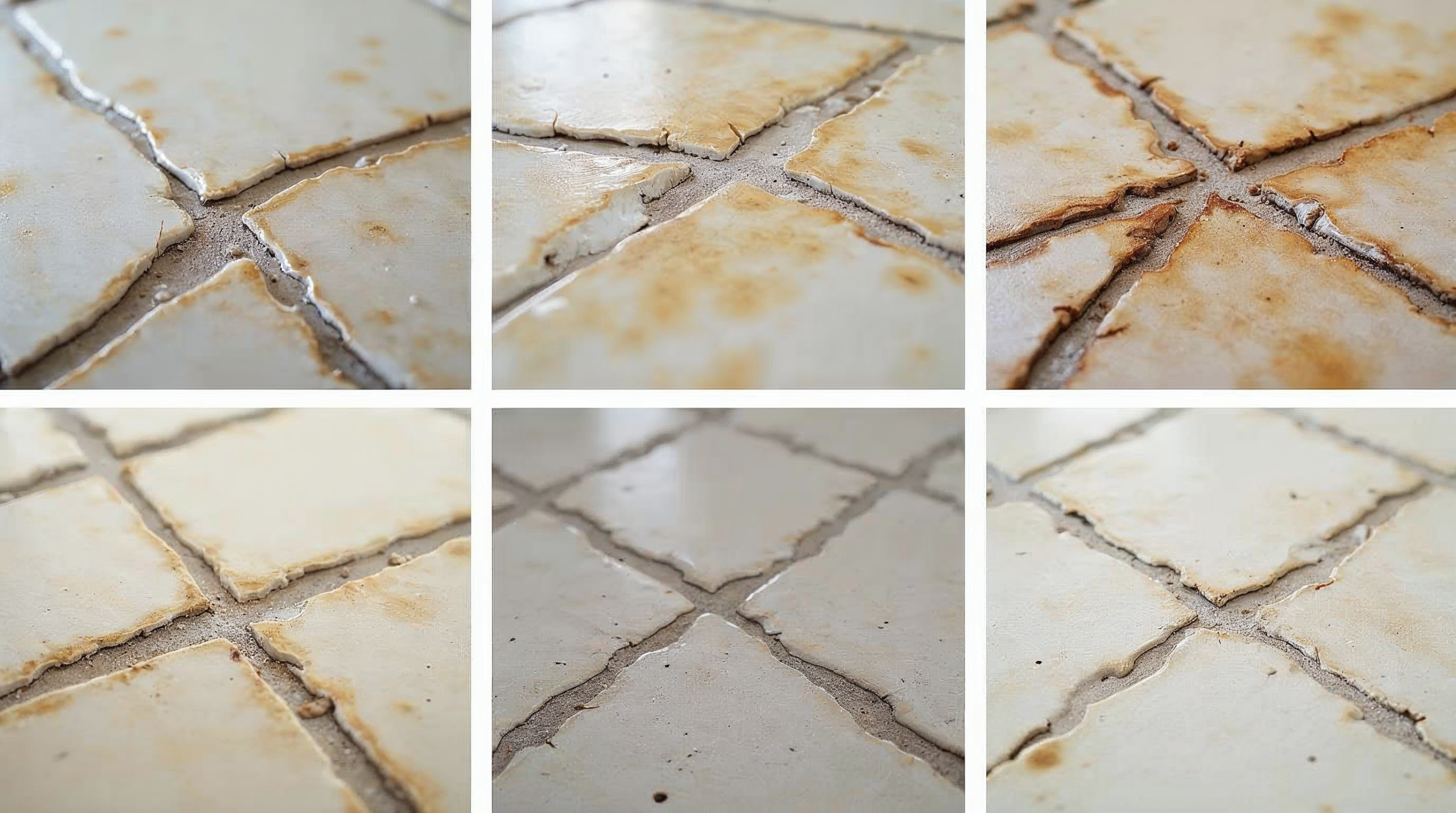 Verschiedene Arten von Fliesenmängeln