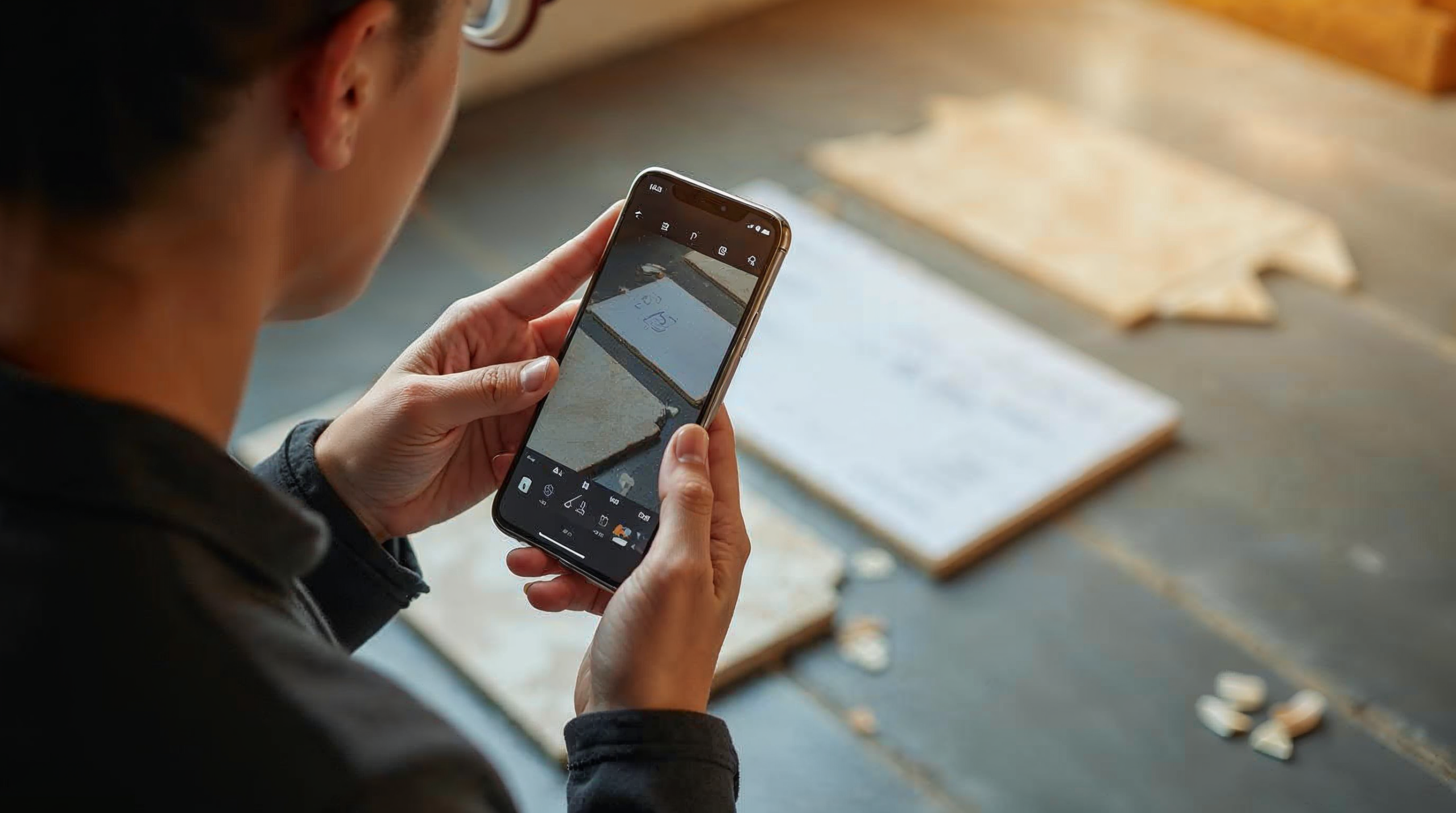 Dokumentation eines Fliesenmangels