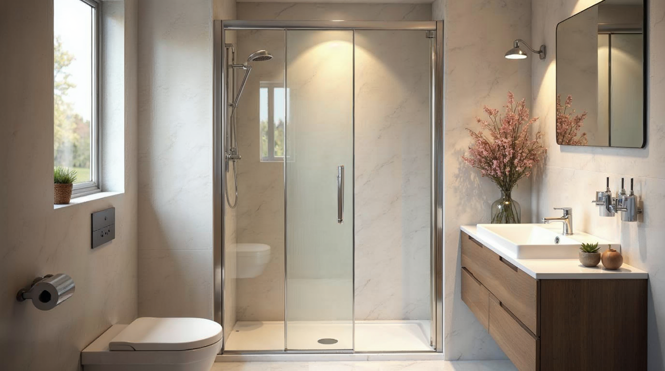 Modernes barrierefreies Bad mit bodengleicher Dusche