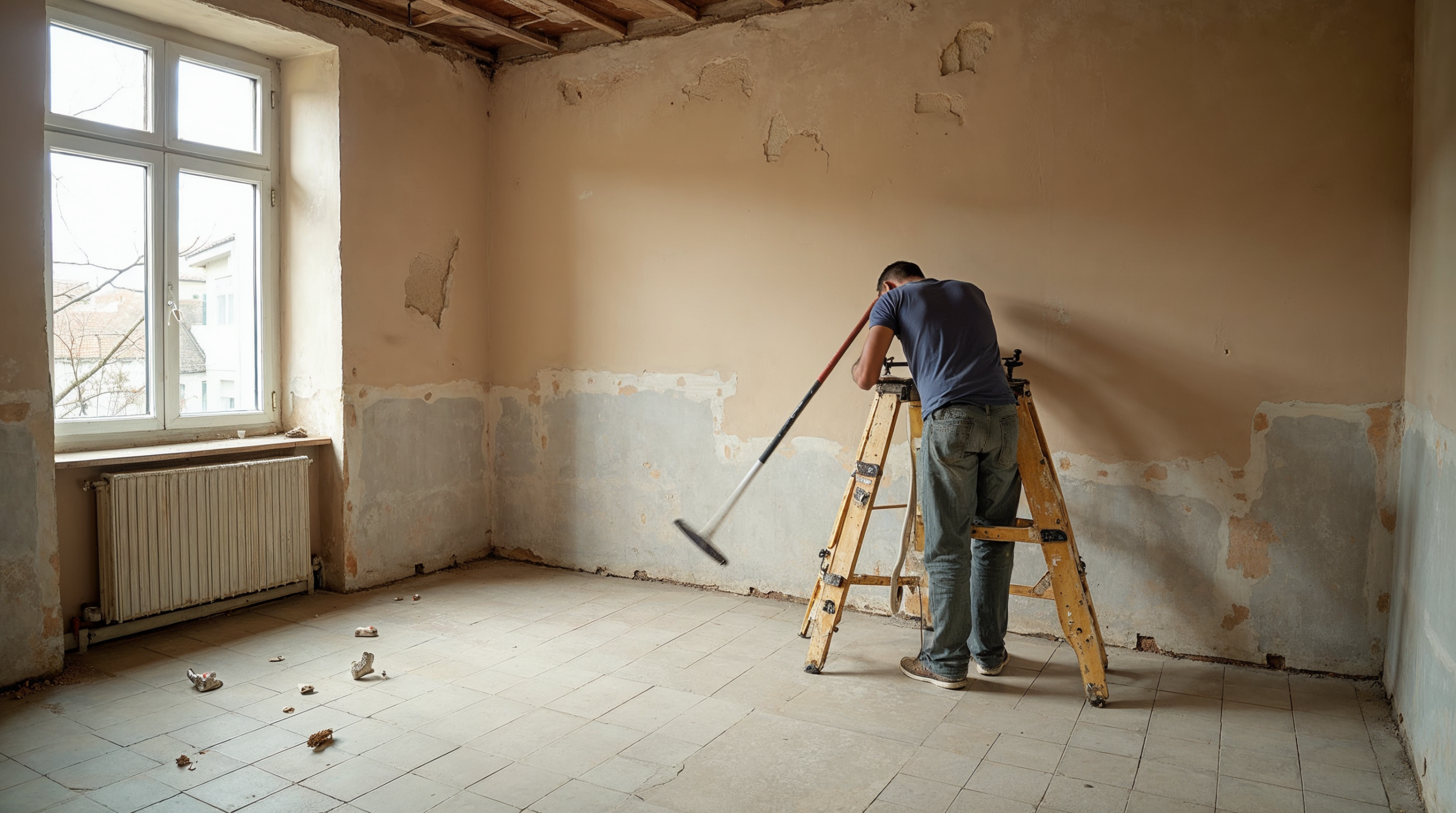 Renovierungsarbeiten in Bremer Altbau mit unebenen Wänden