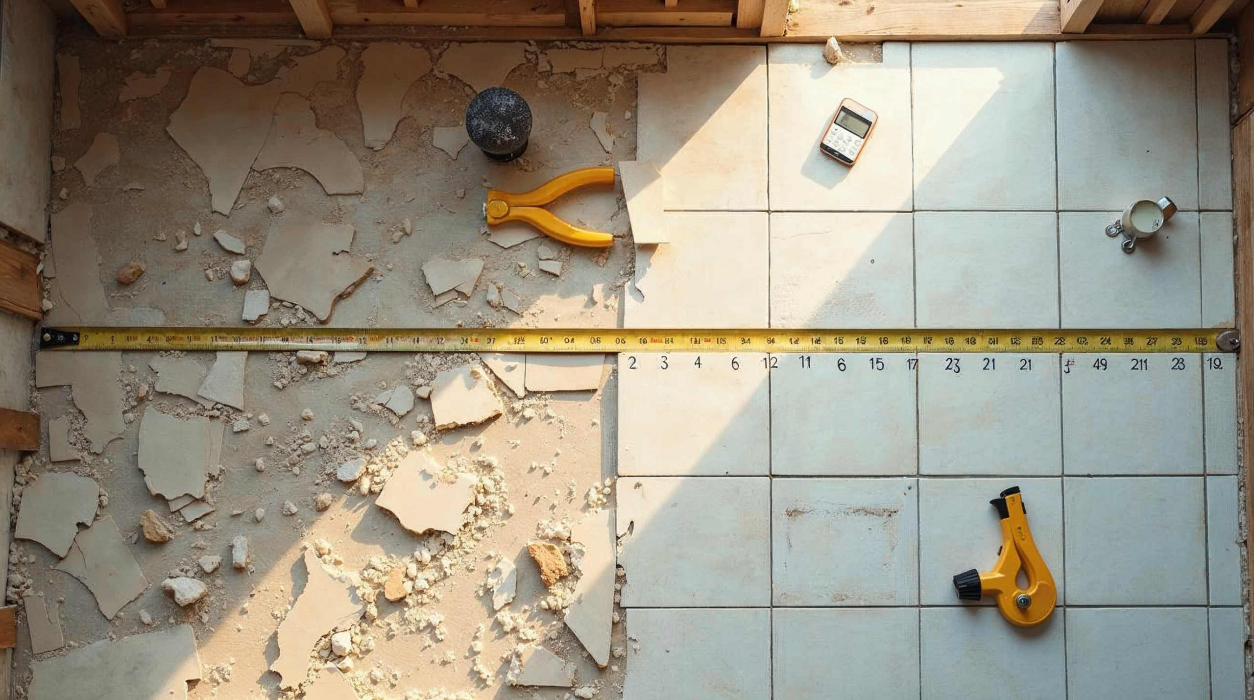 Verschiedene Phasen einer Badsanierung in der Übersicht