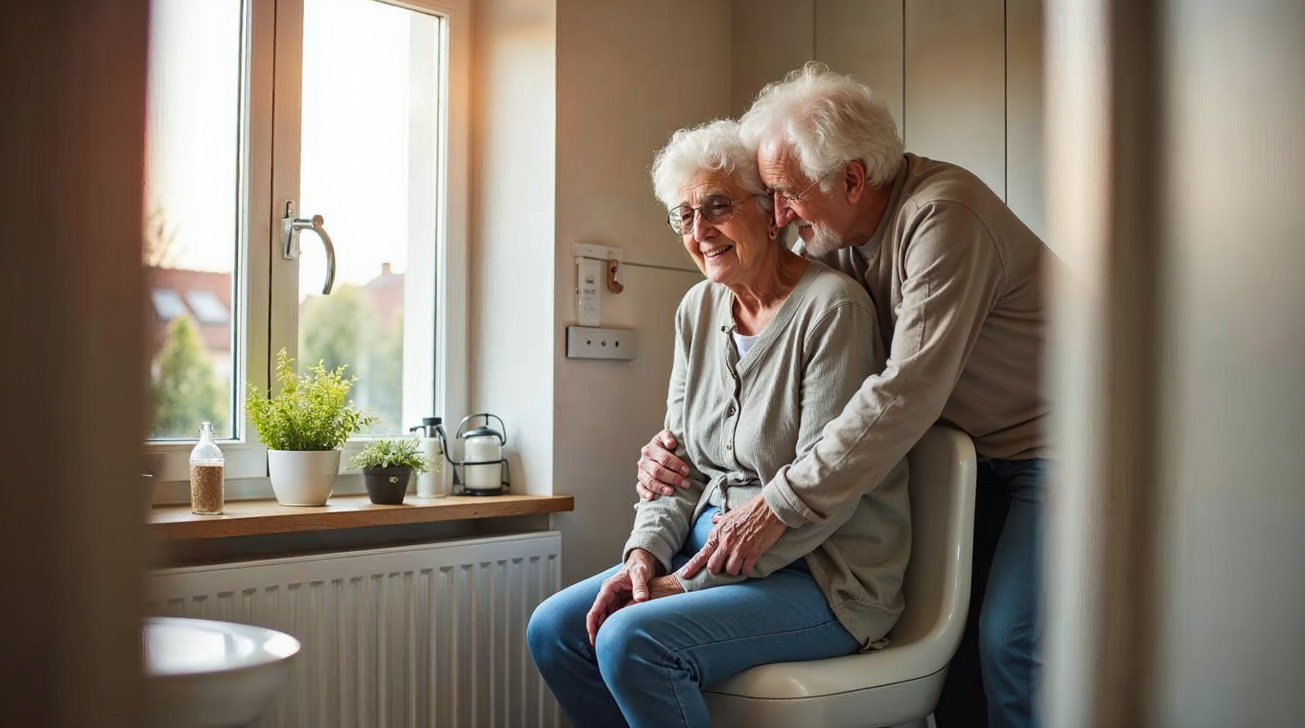 Senioren nutzen barrierefreie Dusche in Bremer Bad