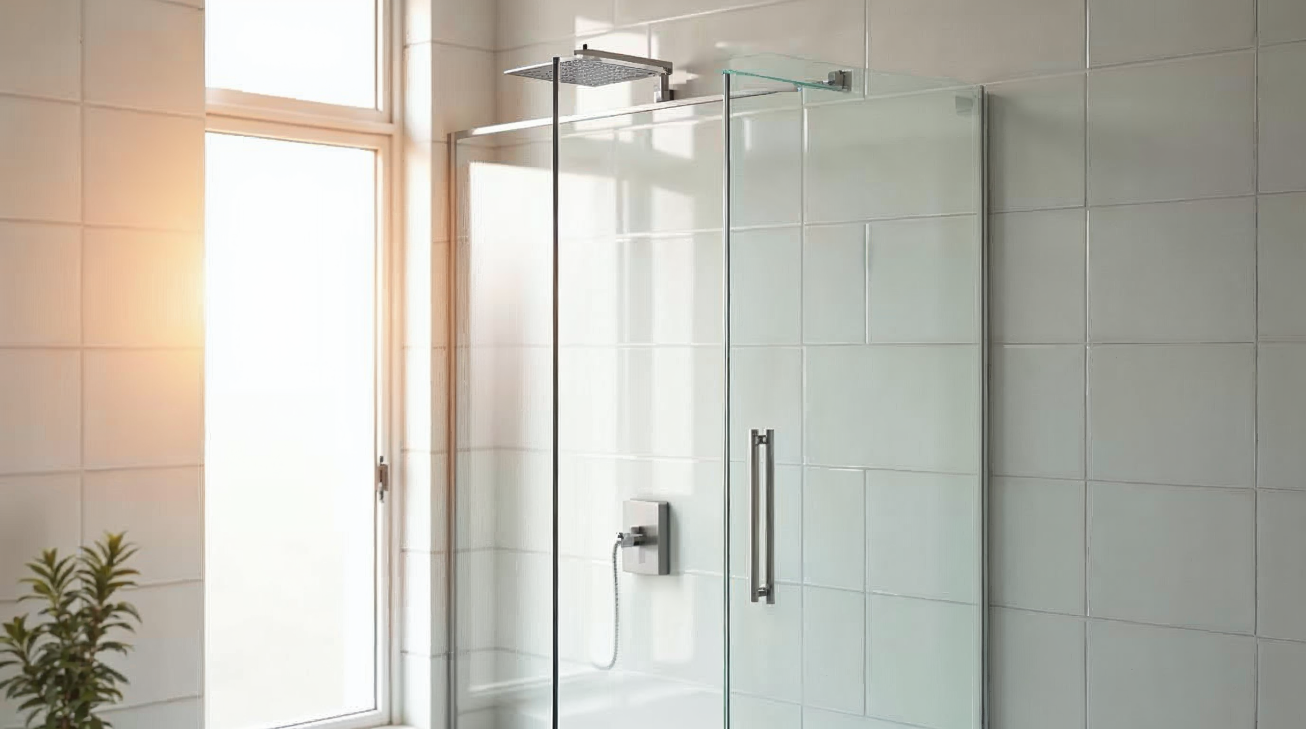 Rahmenlose Glasabtrennung einer Walk-In-Dusche